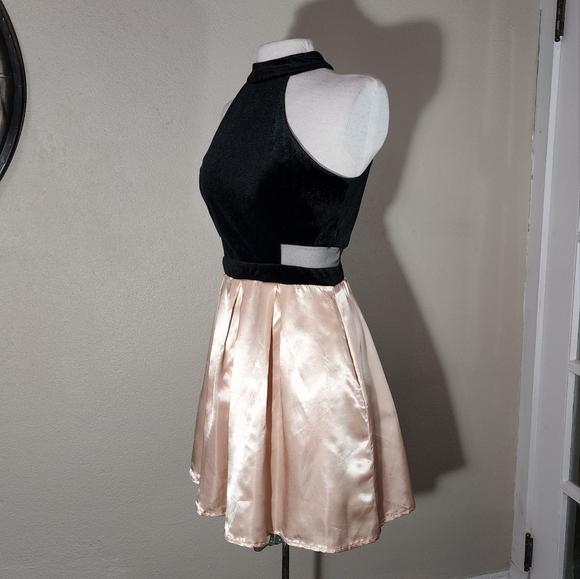 Windsor Dress Sleeveless Pleated Cut Out Velvet and Satin Champagne Size… - Picture 10 of 17